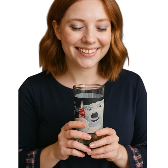 Vintage Coca-Cola Polar Bear Glass 16oz | Holiday Collectible Drinkware - Picture 5 of 5